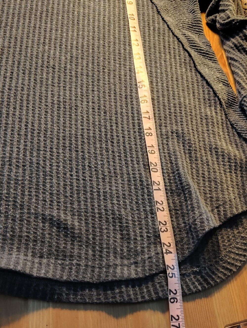 🍡 Charcoal Heather Ribbed And Waffle Long-Sleeve Top Medium - Picture 8 of 10